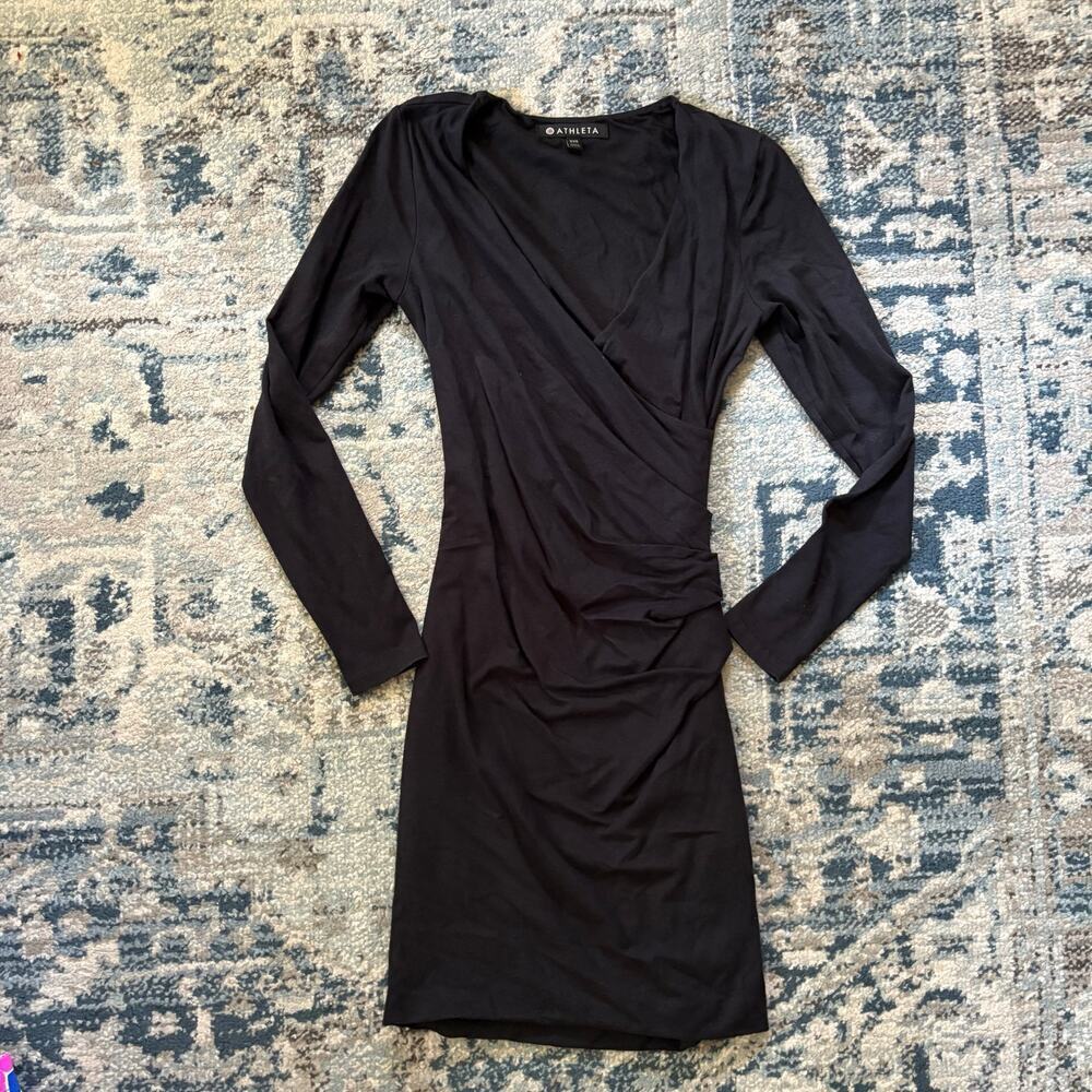 Athleta Wilder Long Sleeve Black Dress - Picture 2 of 6